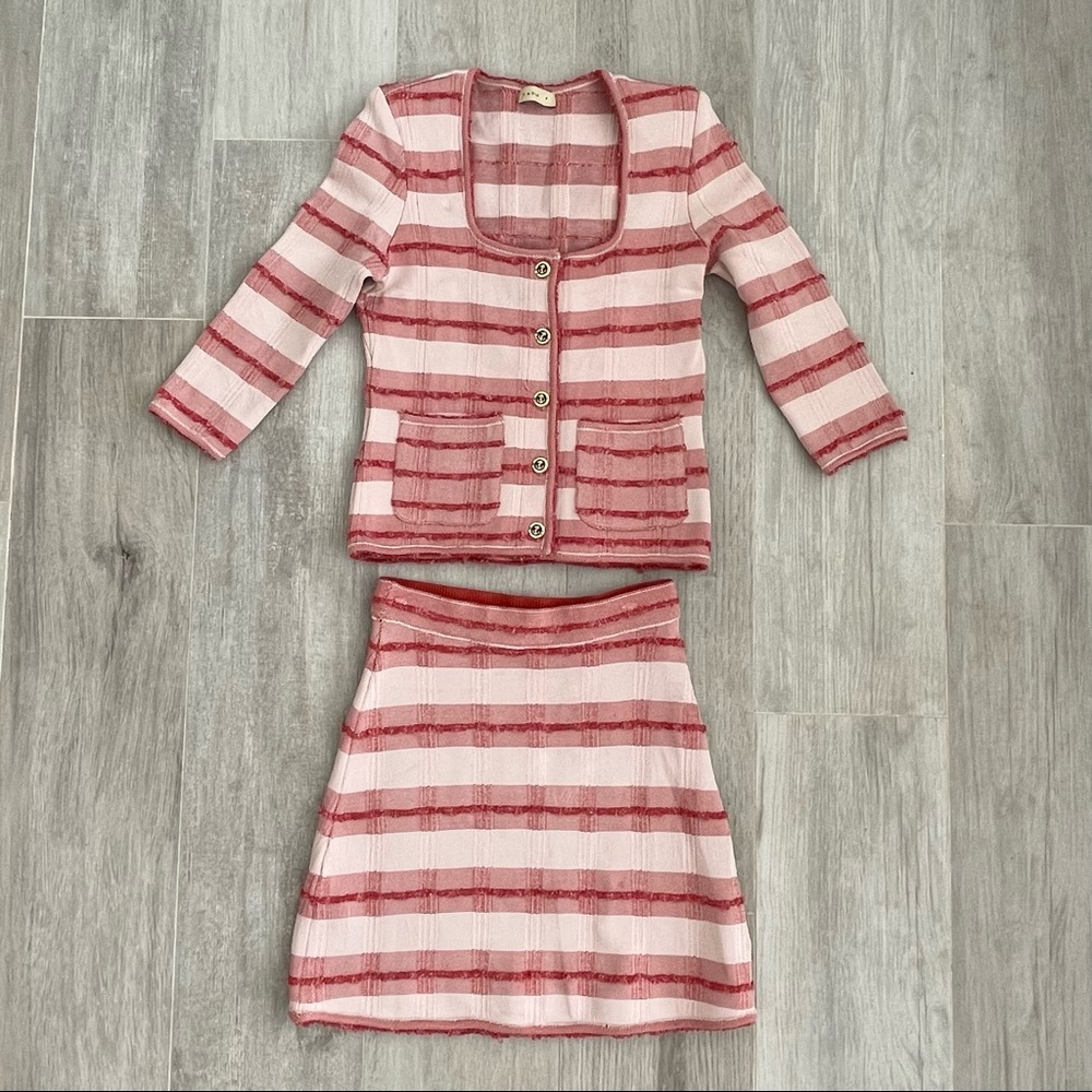 Tweed style stretch knit set